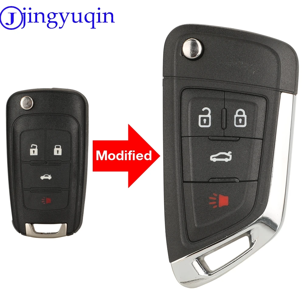 

Jingyuqin модифицированный сменный удаленный автомобильный ключ для Chevrolet Cruze Epica Lova Camaro Impala 2/3/4/5 кнопка HU100 лезвие