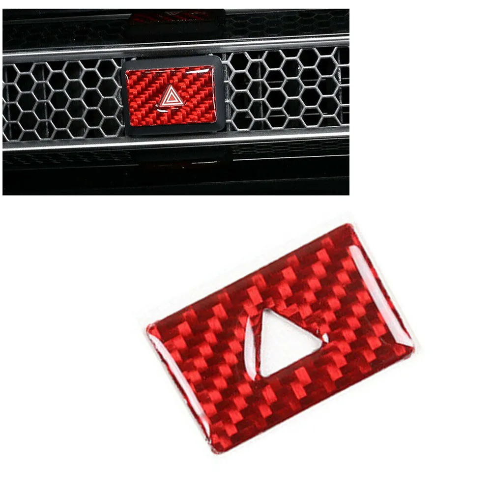 

1pc Interior Accessory Stickers Red Real Carbon Fiber Center Console Warning Light Cover For Honda Civic 2022+ Stickers Tools