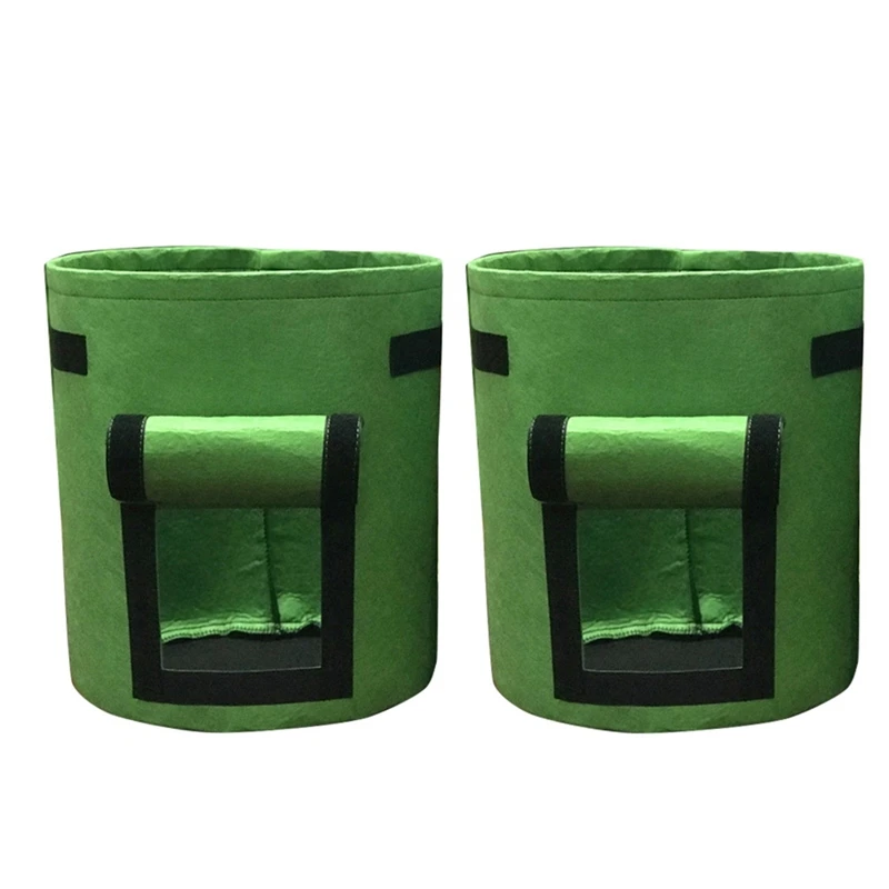 

2 Pcs Felt Plant Grow Bags 10 Gallon Nonwoven Fabric Garden Potato Pot Greenhouse Vegetable Growing Bags