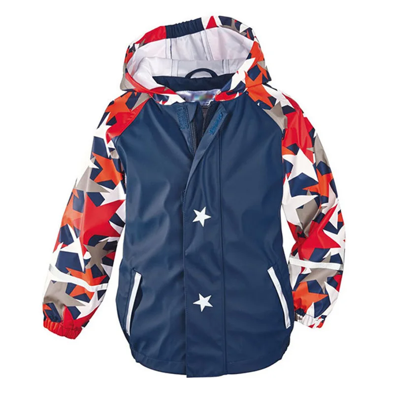 Куртка-пончо из искусственной кожи непромокаемая ветрозащитная для мальчиков и