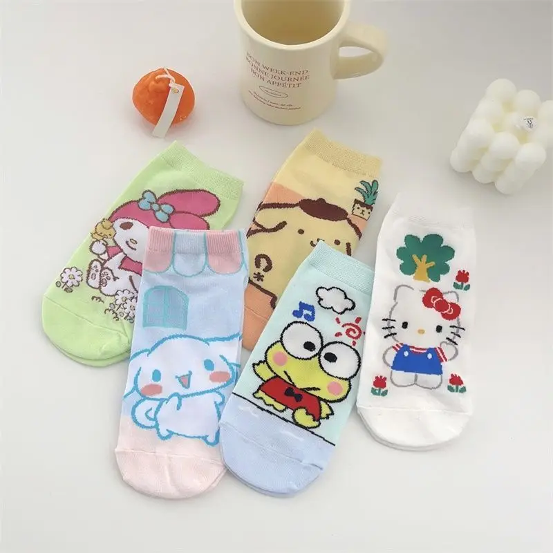 Sanrio японские дышащие Нескользящие невидимые Симпатичные носки для девушек
