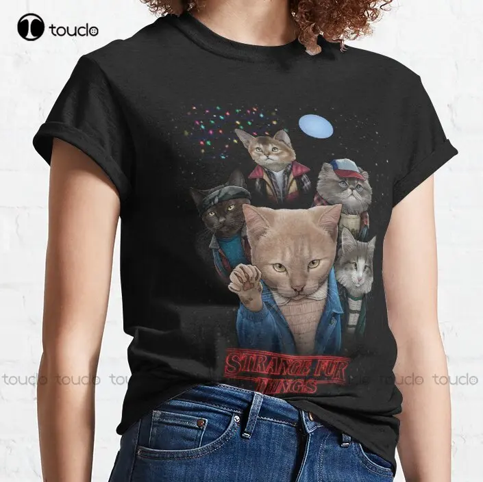 

New Strange Fur Things Classic T-Shirt Mens Black Shirt S-3Xl Unisex