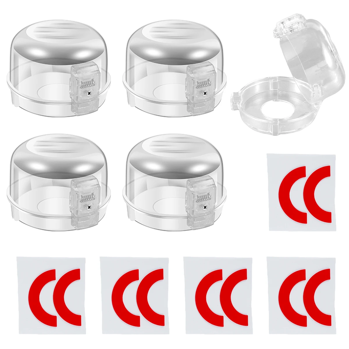 

New 5 Pcs Gas Stove Knob Covers with Strong Adhesive Heat Resistant Gas Knob Protection Cover Large Universal Stove Knob Safety