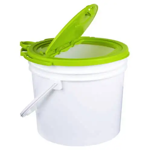 

6053BC 3.5 Gallon Minnow Bucket, Live Bait Fishing Storage, Lime Green/White