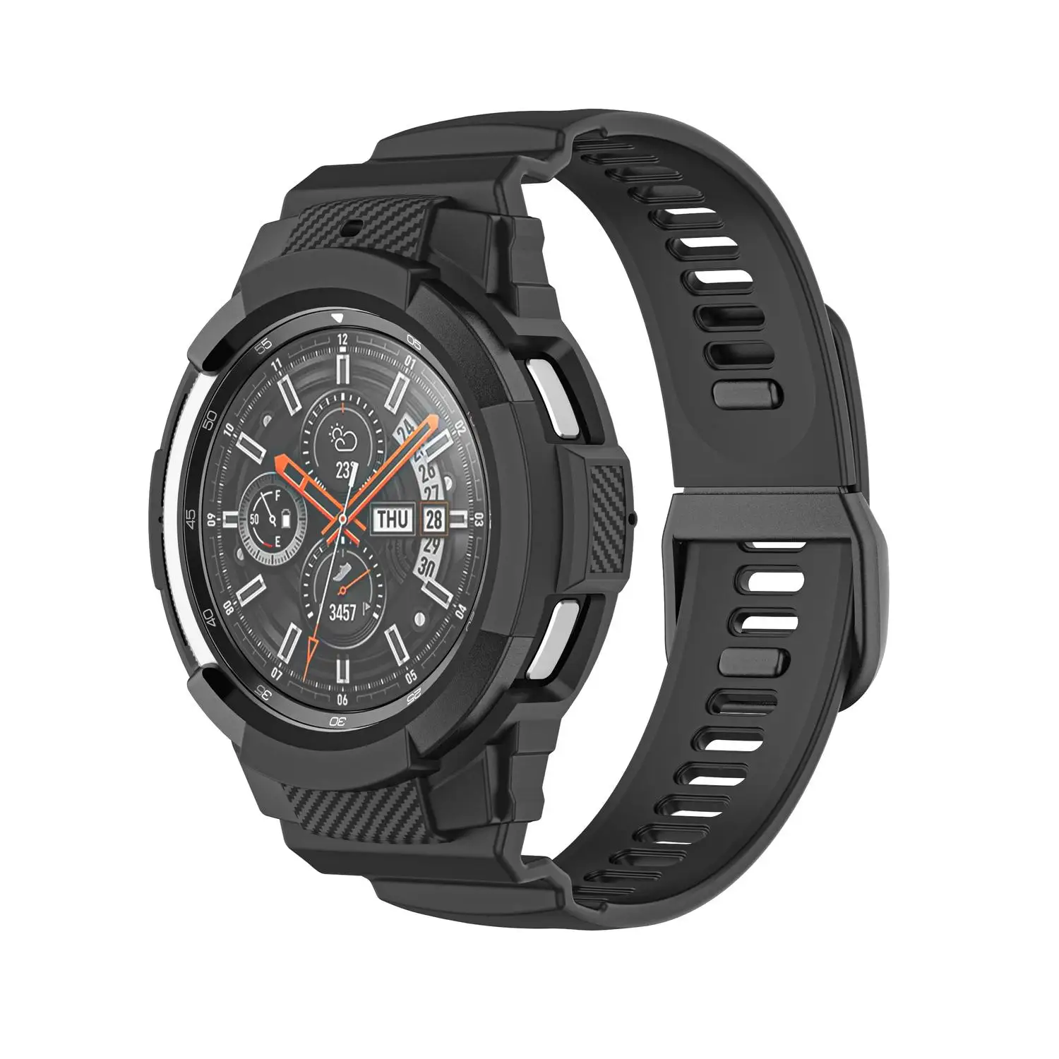 

Ремешок из ТПУ для Samsung Galaxy Watch 4 Classic 42 мм, оранжевый/розовый/черный