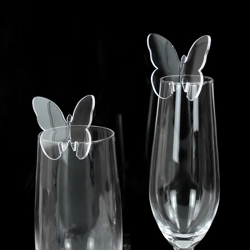 5 шт. прозрачные карточки с именем в виде бабочки карточка места для сиденья чашка