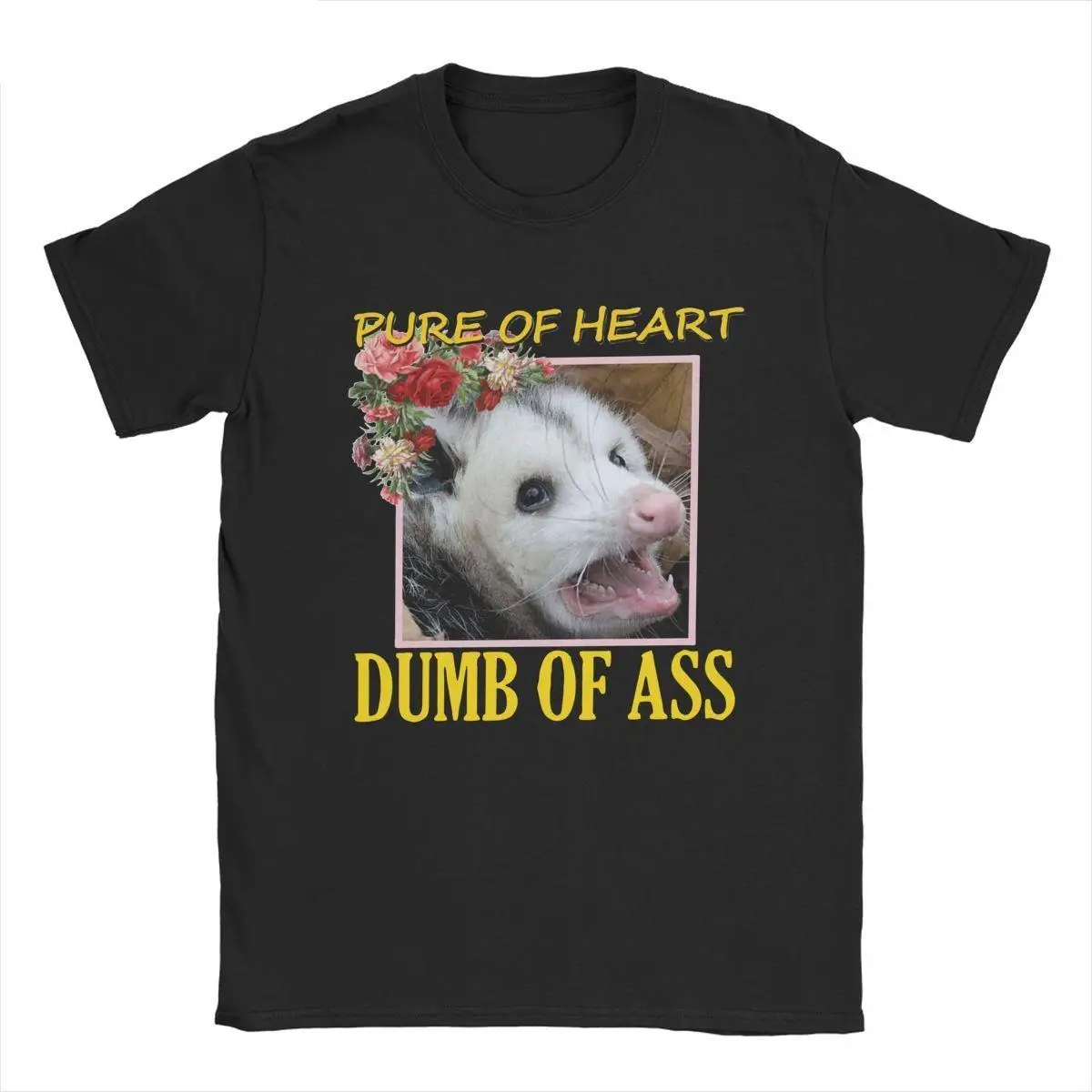 Novelty Dumb Of Ass Opossum T-Shirt for Men Crewneck Pure Cotton T Shirt Street Cat Short Sleeve Tees Plus Size Tops