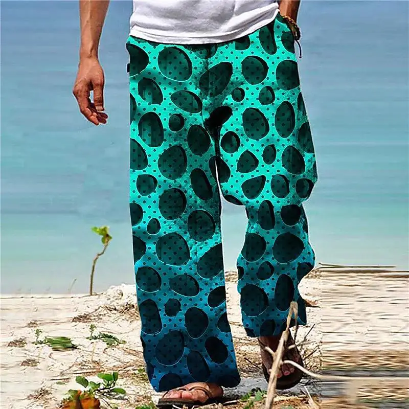 New Jogging Pants Spring Men's Hawaii Style 3D Comfortable Men Daily Outside Take Street Dance Style Loose Casual Pants
