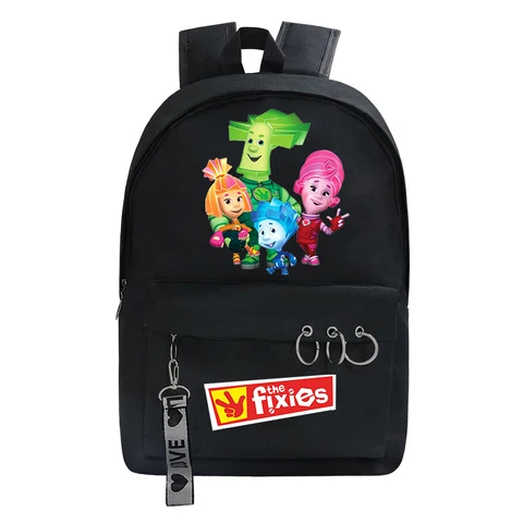 2025 Новый модный рюкзак в стиле аниме Harajuku с героями мультфильмов The Fixies для мальчиков и девочек, уличная школьная сумка Y2K Mochlia The Fixies, нейлоновая сумка для книг