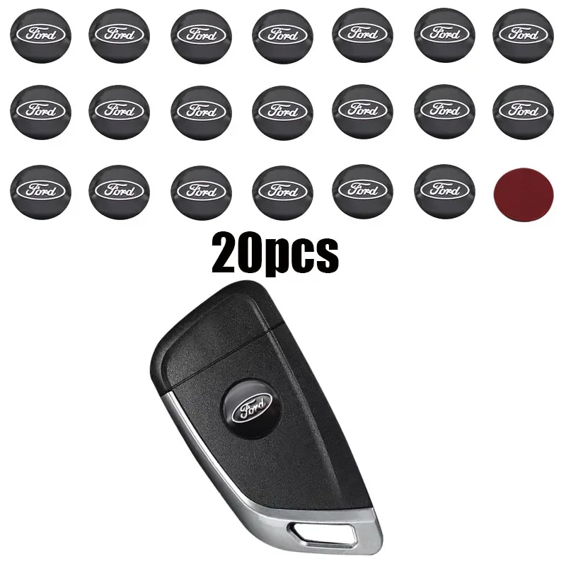 

2 шт. 20 шт. Ford 14 мм 3D алюминиевый логотип автомобиля брелок украшение эмблема авто ключ значок наклейка аксессуары
