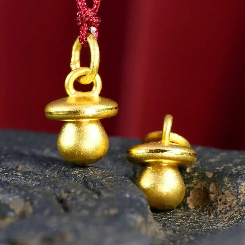 

1PCS Pure 999 24k Yellow Gold Pendant Lucky Gift Small Pacifier Pendant 0.8g