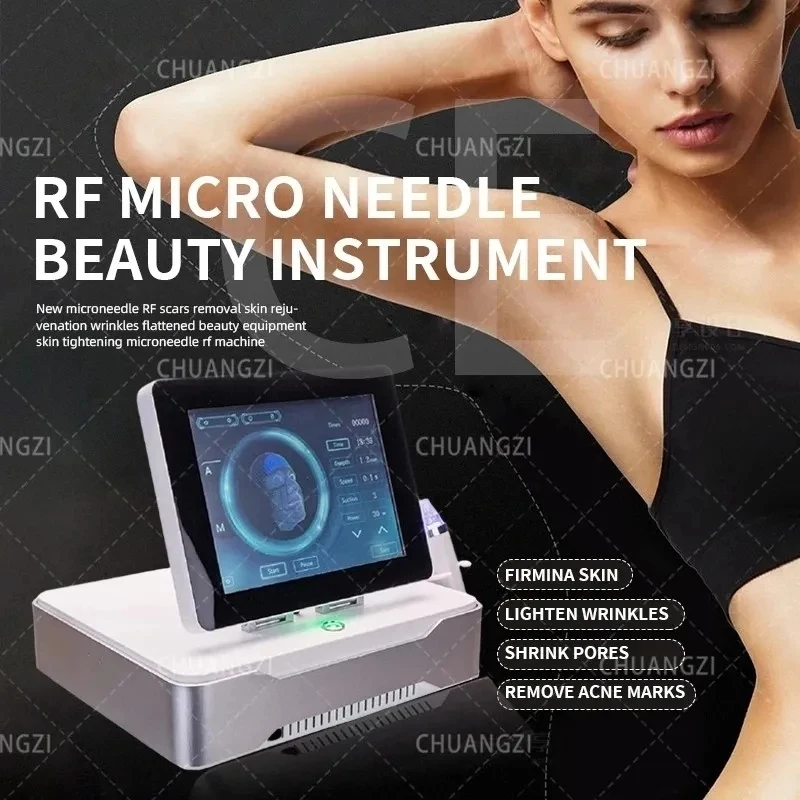 

Microneedle RF Fractional 10/25/64 Needle Nanochip Wrinkle Acne Scar Stretch Mark Removal Skin Care Tightening Machine