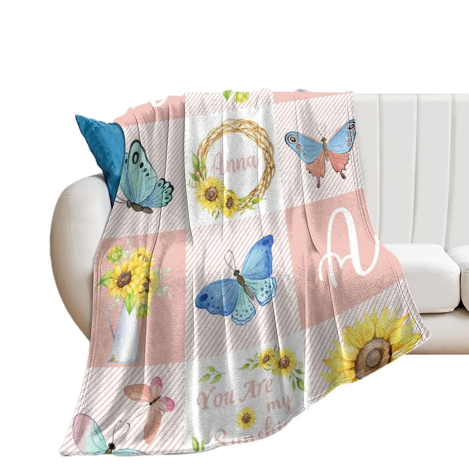 

Butterflies Flannel Blanket Fluffy Lightweight Throw Blanket Comforter Soft Warm Cozy Throw for Kids Adults Home Bedding