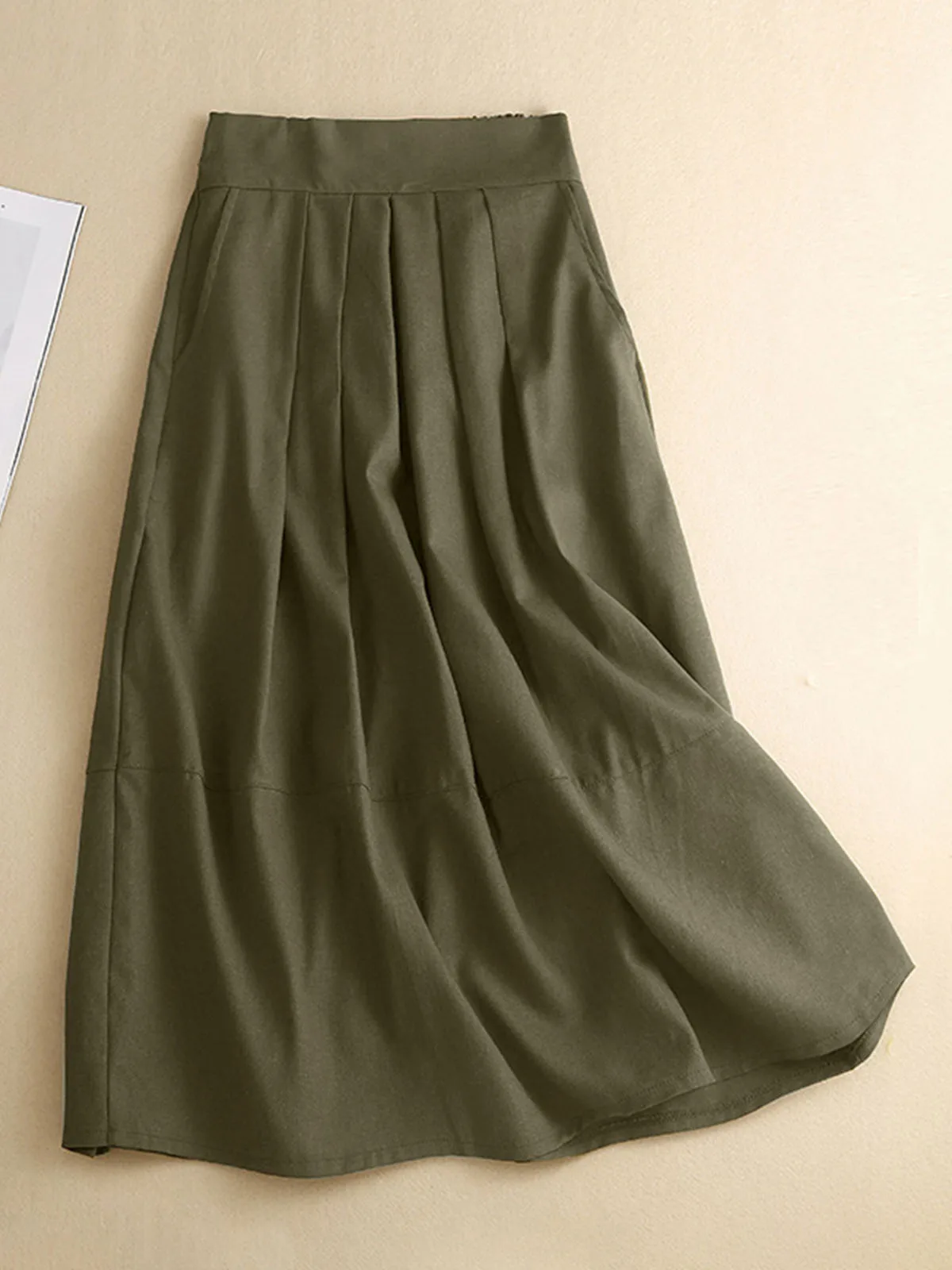 

ZANZEA Women Pleated Midi Skirts Spring Summer A Line Skirts Casual Solid Loose High Waisted Zip Up Faldas Saias Jupe Oversized