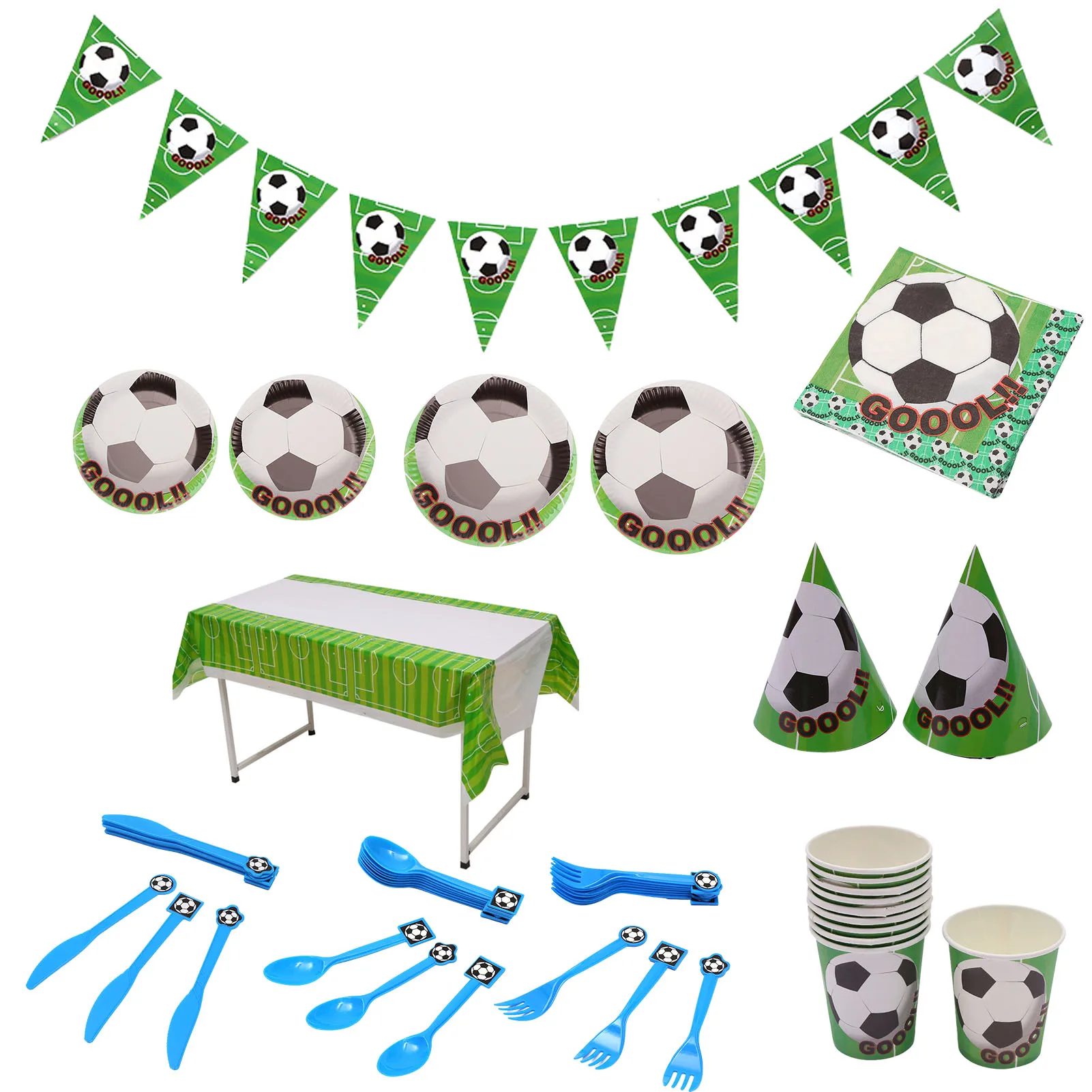 

Football Tableware Set 88Pcs Football Themed Birthday Party Supplies Paper Plates Napkins Cups Tableware Kit For Football