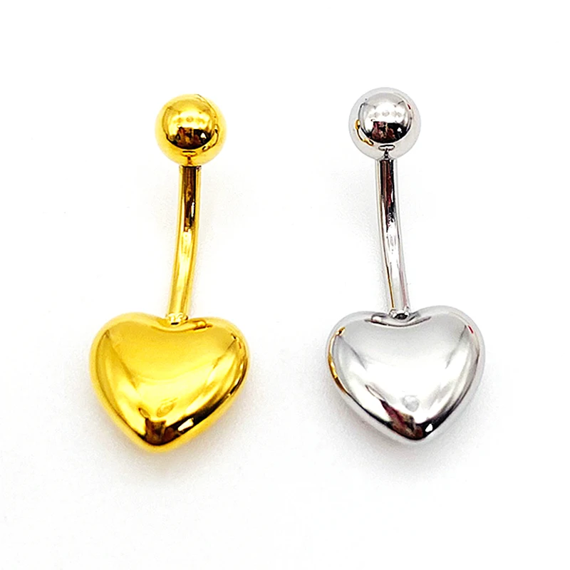

New titanium steel navel ring heart-shaped stainless steel navel ring navel buckle piercing jewelry, no allergy and no fading