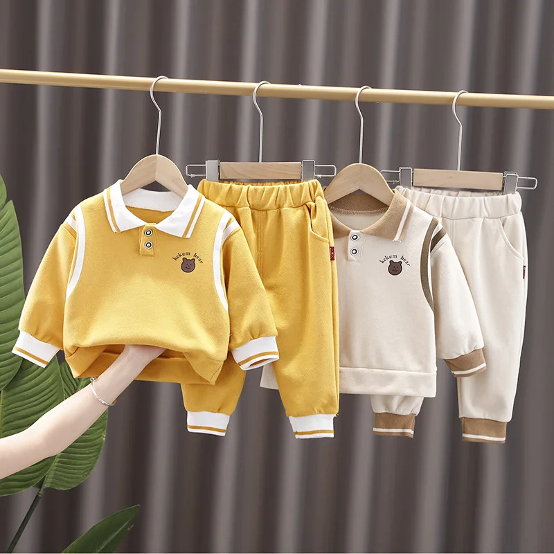 

2 Pcs Toddler Baby Kid Clothes Boy Outfit Set Children's Clothing Boys Clothes Autumn Korean Style Baby Clothes Kids' Sportswear