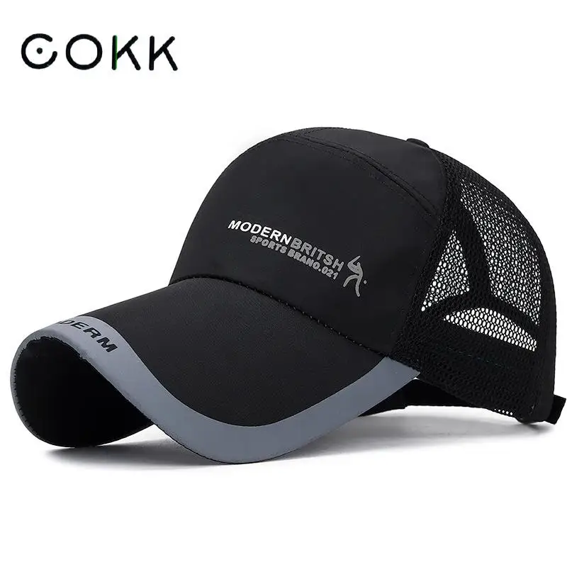 COKK Baseball Cap Men Summer Hats For Women Outdoor Breathable Sunscreen Snapback Sports Running Mesh Cap Gorras New Casual