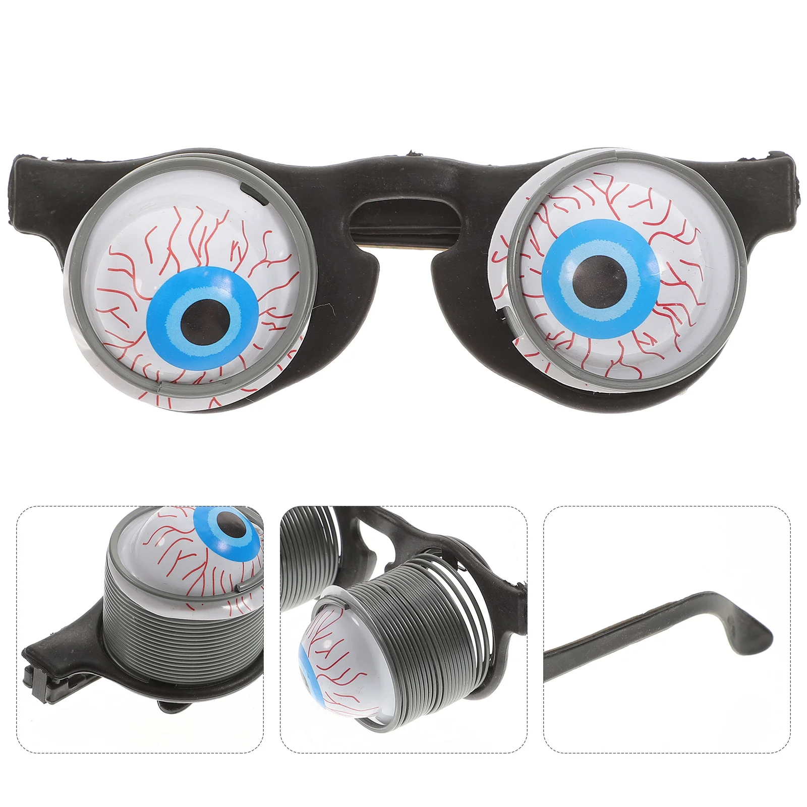 

Bloodshot Eyeballs Spring Glasses Horror Funny Disguise Eyeball-Dropping for Halloween Costume Party Fool's Day