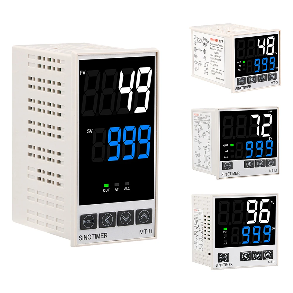 

Intelligent Digital Temperature Controller Relay AC100-240V PID Thermostat LCD Display 50/60HZ K J E Thermocouple with Alarm