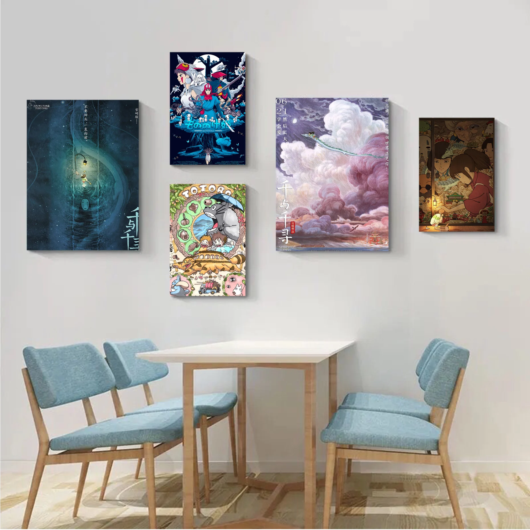 

Hayao Miyazaki Animation Film DIY Sticky Poster Retro Kraft Paper Sticker DIY Room Bar Cafe Aesthetic Art Wall Painting