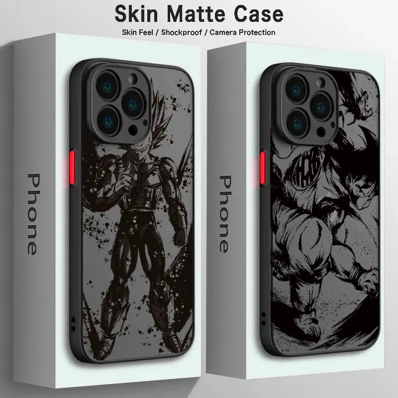 

Матовый чехол для телефона iPhone 15 14 11 Pro 13 12 MINI XS Max XR X 8 7 6 6S Plus, силиконовый чехол DBZ Vegeta Saiyan Prince
