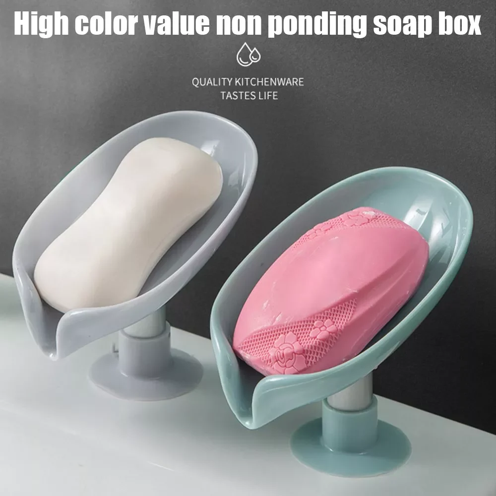 

Shower Soap Box Leaf Shape Vertical Suction Cup Laundry Soap Storage Rack Sponge Tray Bathroom Kitchen Supplies