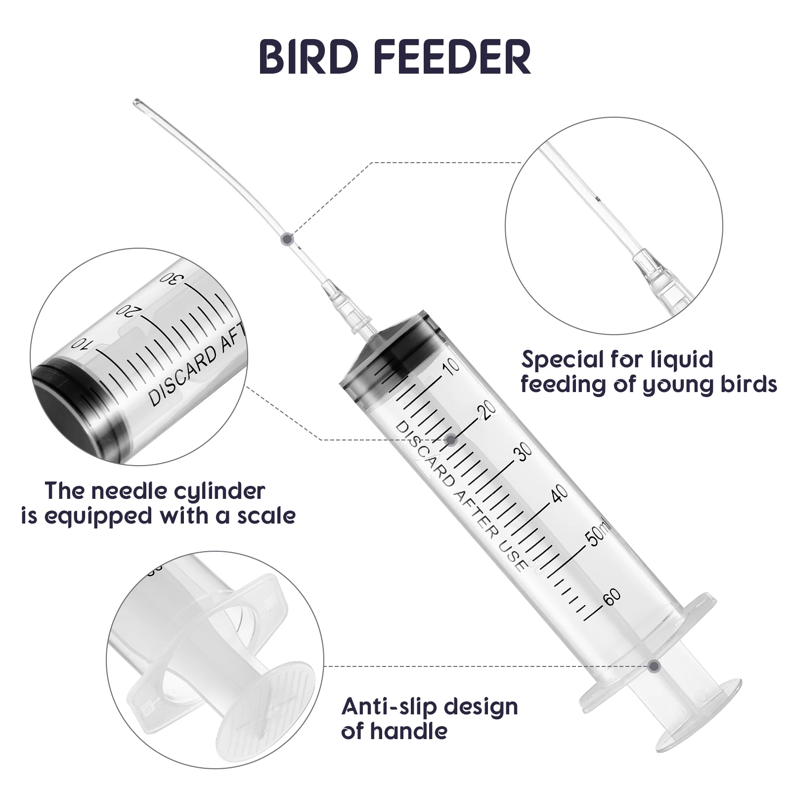 

Squirrel Feeders Bird Feeding Syringe Tube Turtledove 20x2cm Parrot Kit Baby Birds Milk Pet Feeding Tube Syringe Pet Feeder