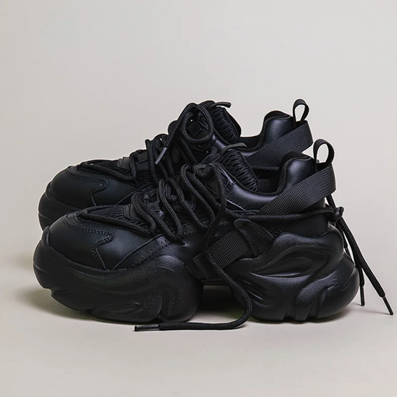 

Luxury Quality Platform Chunky Sneakers Women Thick Sole Girls Sport Shoes Bright Fashion Casual Dad Shoes Female Footwear