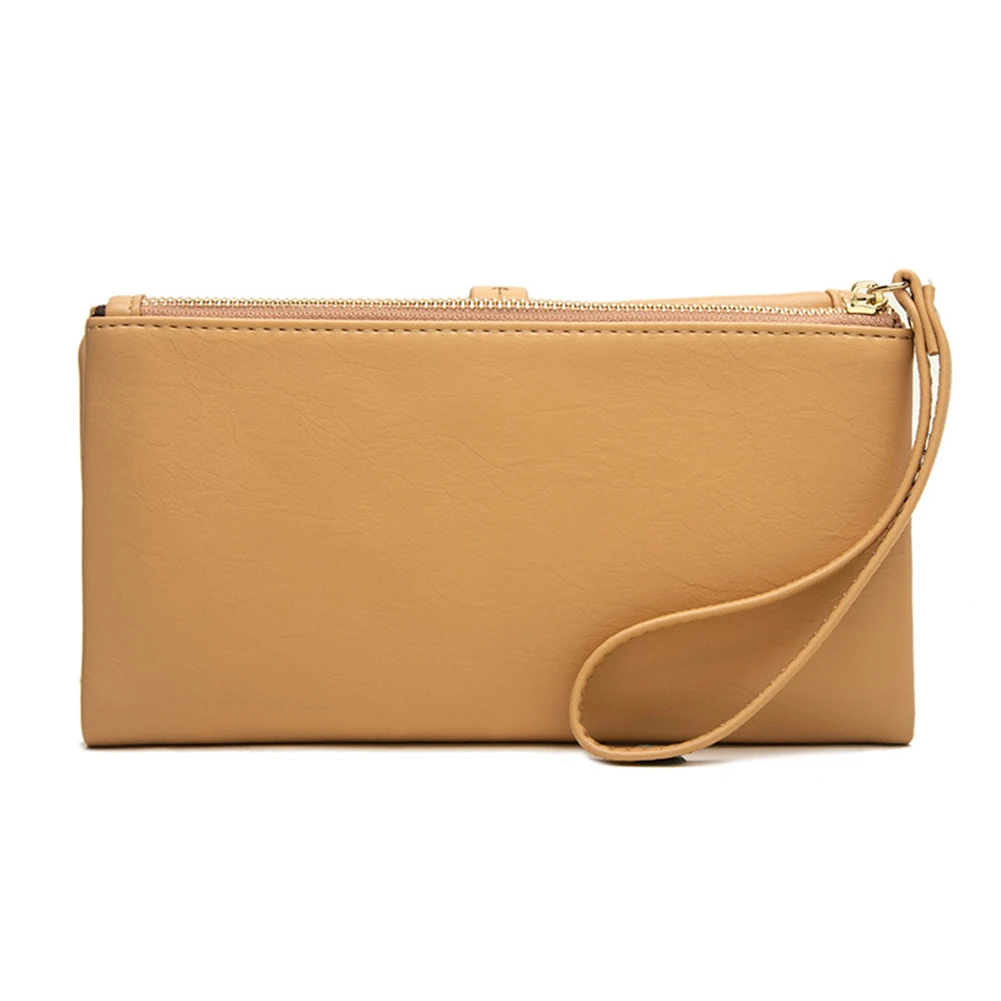 Women Wallet Lady Clutch Leather Plaid Hasp Female Card Holder Long Length Card Holder Phone Bag Money Coin Pocket Ladies Purses