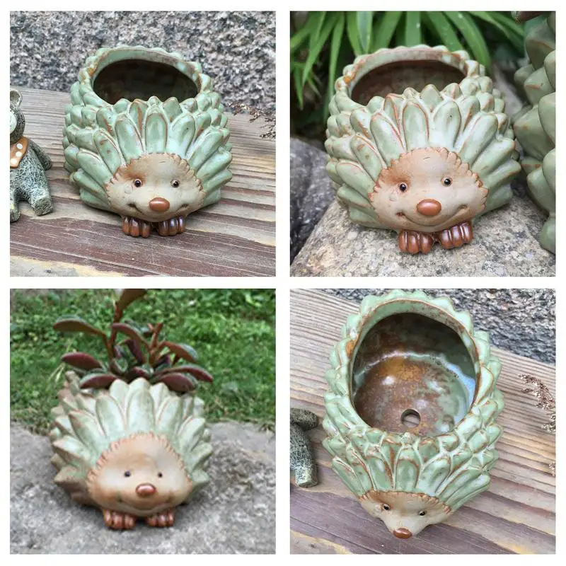

Creative Hedgehog Planter Ceramic Flower Pots For Succulents Air Plants Pots Cute Decorative Flower Vases Home Garden Ornament