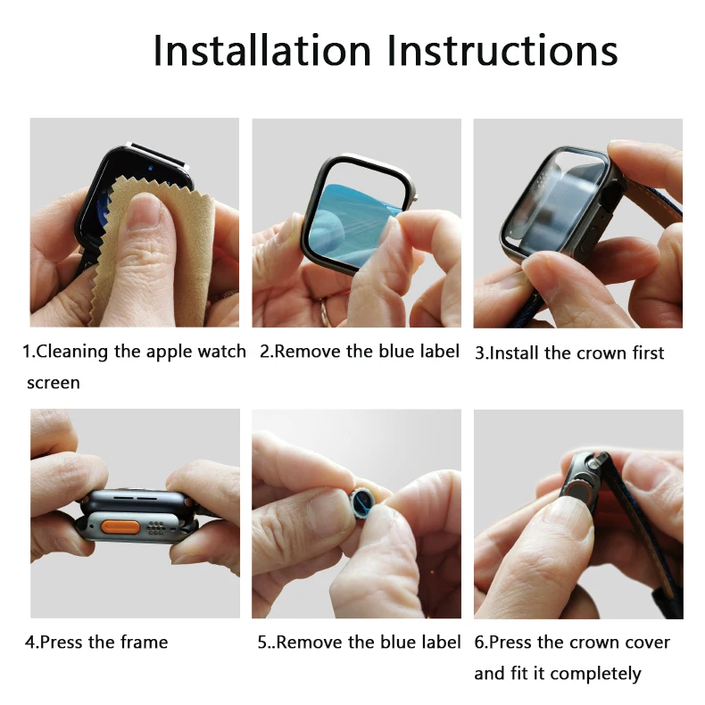 PC Firm Cover for Apple Watch Case 8 7 6 5 4 45mm 44mm Glass Appearance Upgrade For Apple Watch Ultra 49mm Turning into ultra