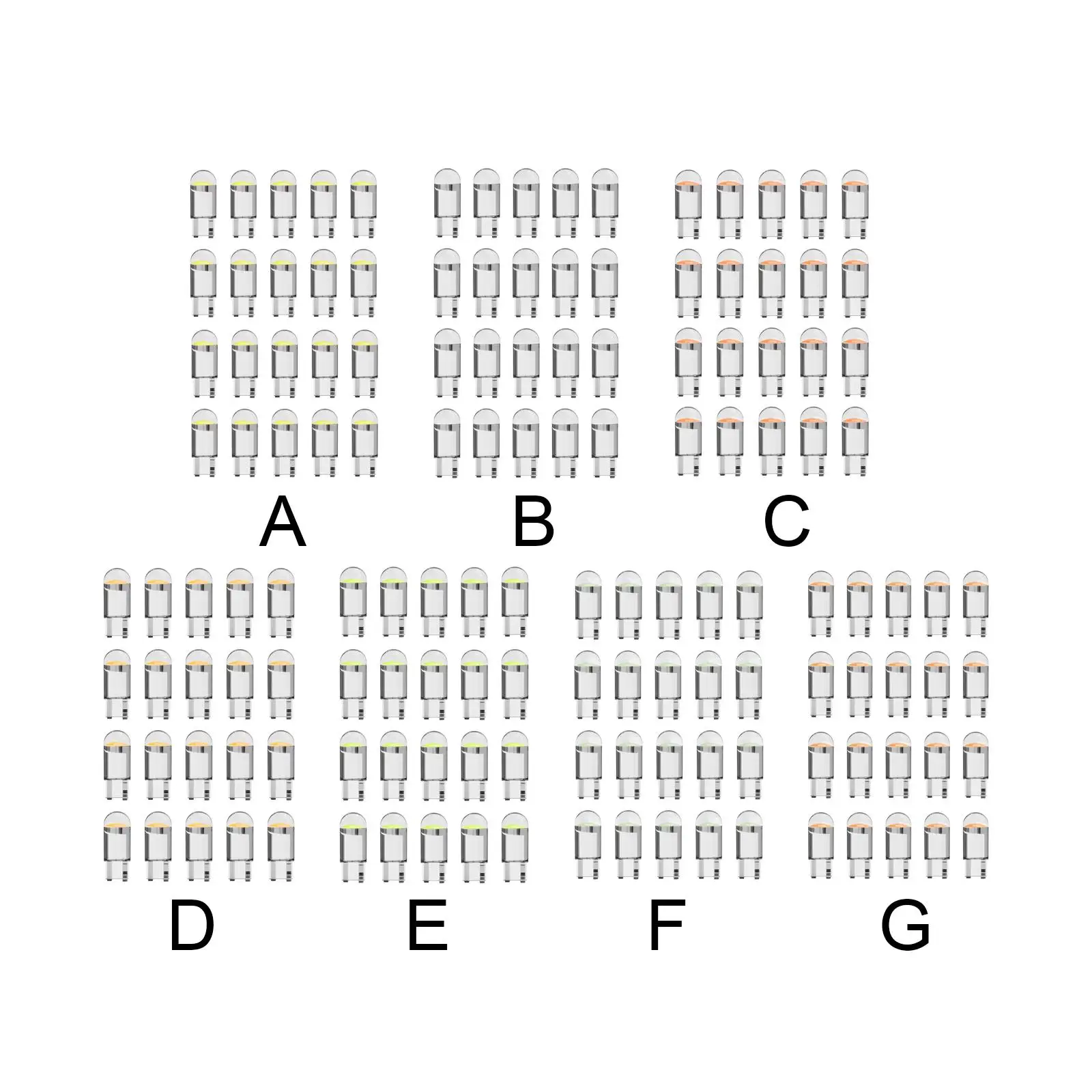 

20светодиодный ная автомобильная лампа T10, купольная лампа для приборной панели