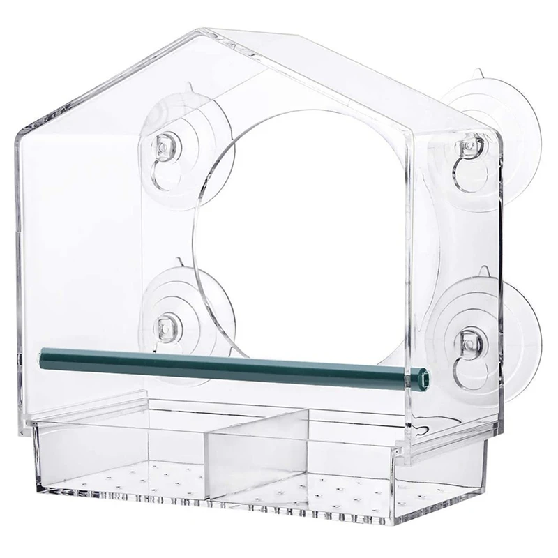 

Window Bird Feeders,Large Bird House For Outside With Sliding Seed Holder And 4 Extra Strong Suction Cups,Easy To Clean
