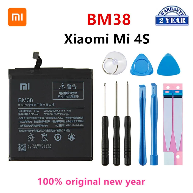 Крепление для спортивной камеры Xiao mi 100% оригинальная BM38 3260mAh батарея для Xiaomi 4S Mi 4S Mi4S BM38 высокое качество телефон замена Аккумуляторы мобильных телефонов + Инструменты