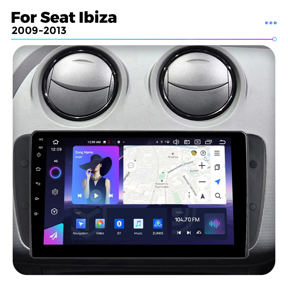 Двойной охлаждающий вентилятор NF Android 13 для SEAT Ibiza 6J IV 4 2008-2015 автомобильный