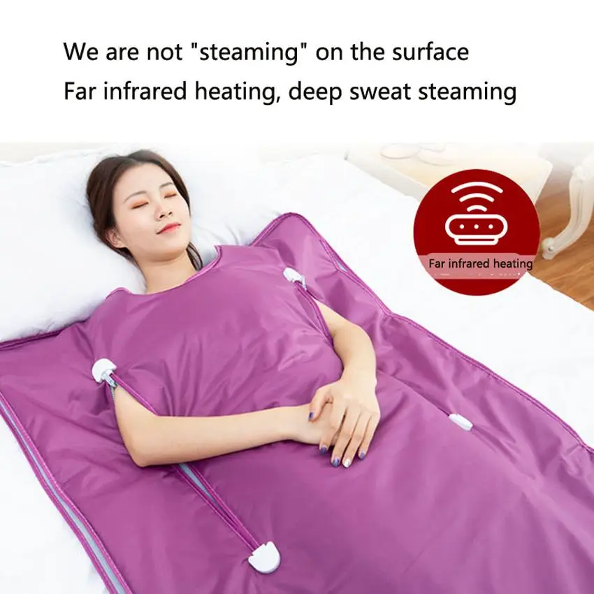 

1.8*0.8M far-infrared Sweat steaming blanket Sweat & Detox With temperature controller&remote control&50pcs Disposable bath bag