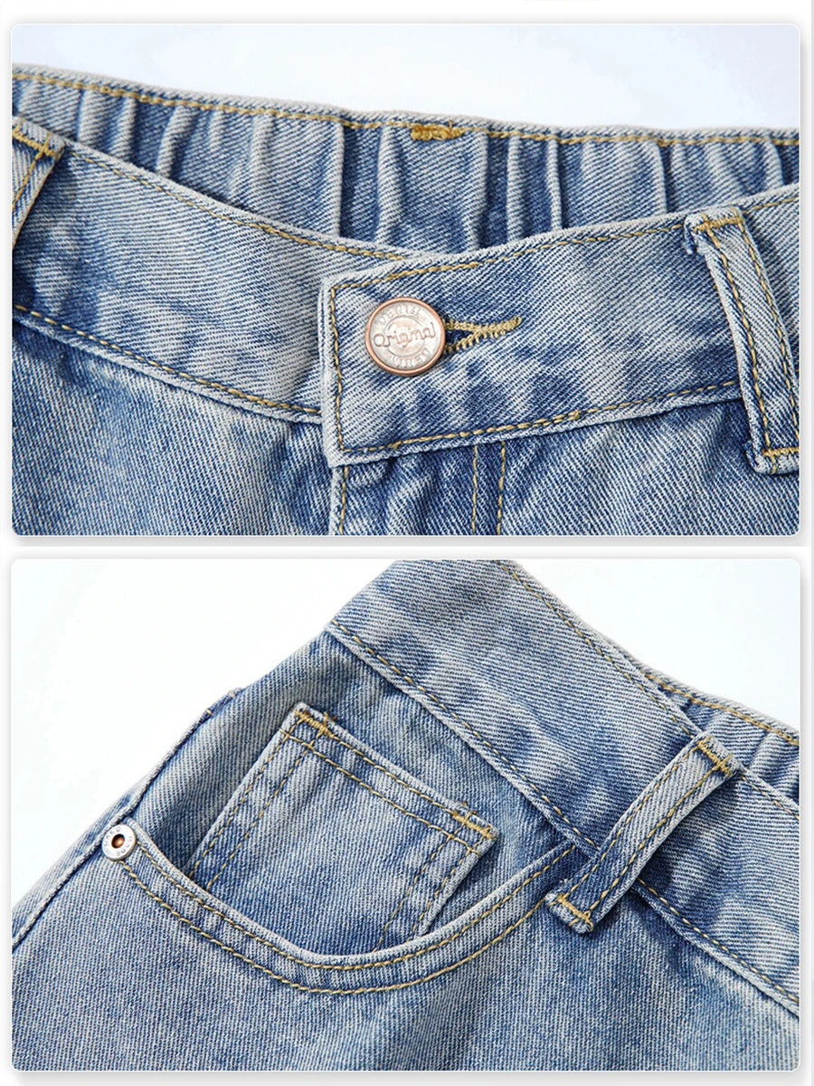 Four Seasons Men's Jeans High Street Loose Straight Ink Splash Trend Wide Leg Pants Streetwear Men Ins Hot Sale Y2k Men’s Jeans