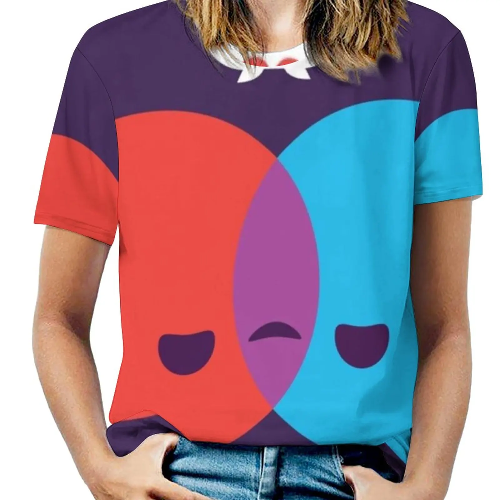 Женская футболка с круглым вырезом коротким рукавом |