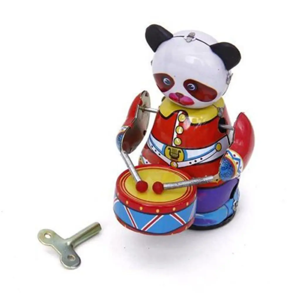 

Gifts Vintage Chlidren Collection Wind Up Robot Colorful Panda Bear Collectible Toy Spring Toy Figures