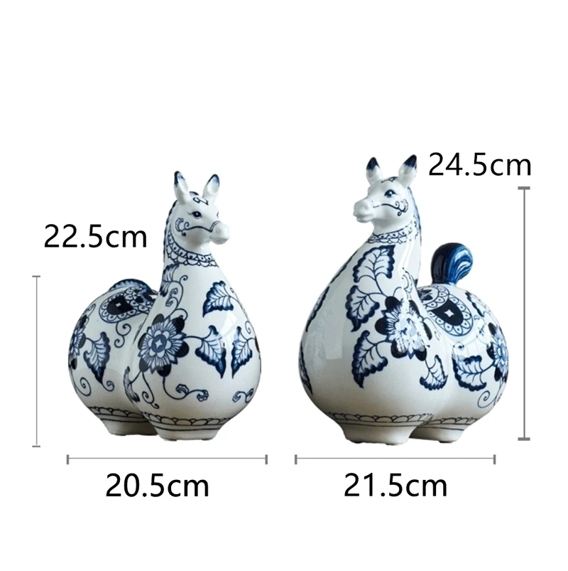 Античная имитация фарфоровой лошади скульптура ручная роспись керамическая