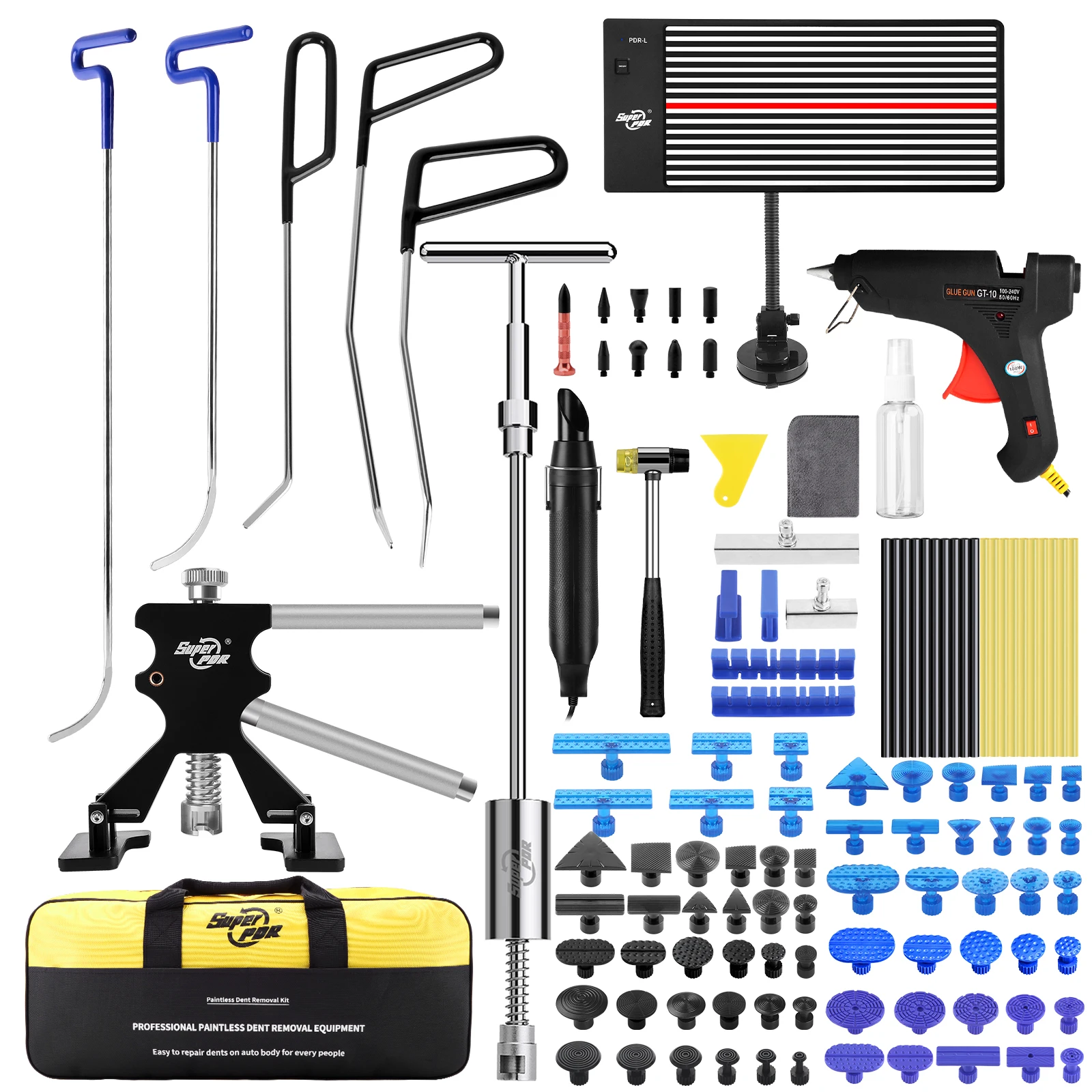 

Super PDR Набор для ремонта вмятин без покраски Инструменты для ремонта вмятин на автомобиле Наборы для удаления вмятин на кузове Съемник вмятин для ремонта поверхности автомобиля