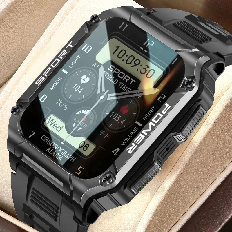 

New AMOLED Military Smart Watch Supports Bluetooth Call Compass IP68 Blood Pressure Blood Oxygen Waterproof Men Sport SmartWatch