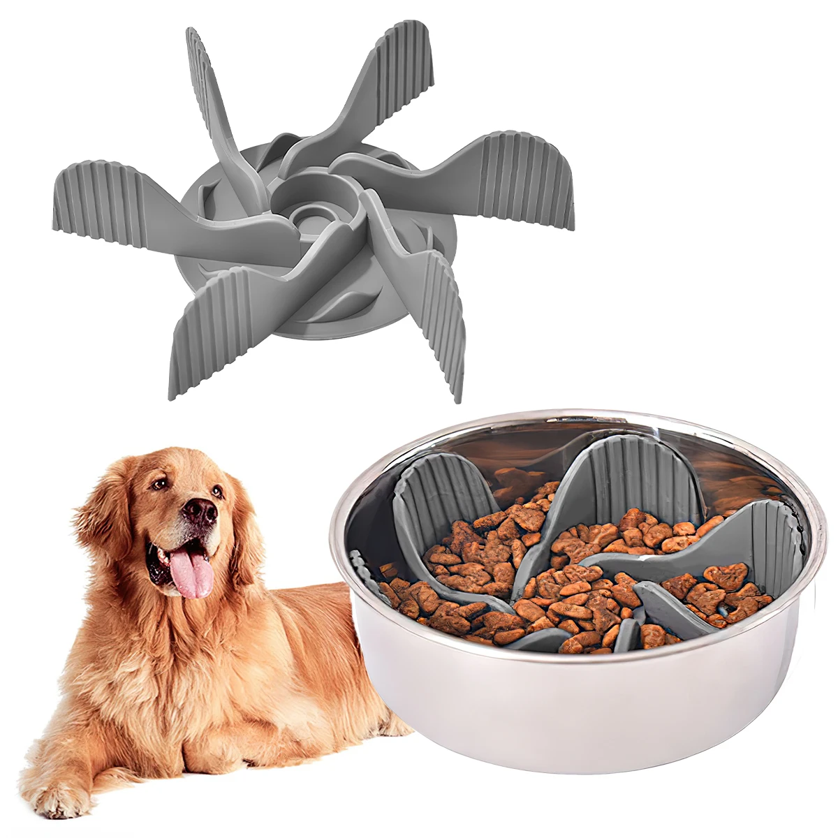 

Slow Feeder Dog Bowls Insert Dog Bowl Slow Feeder Silicone Strong Suction Cup Feeder Insert Safe Soft Firm Slow Feeder Bowl