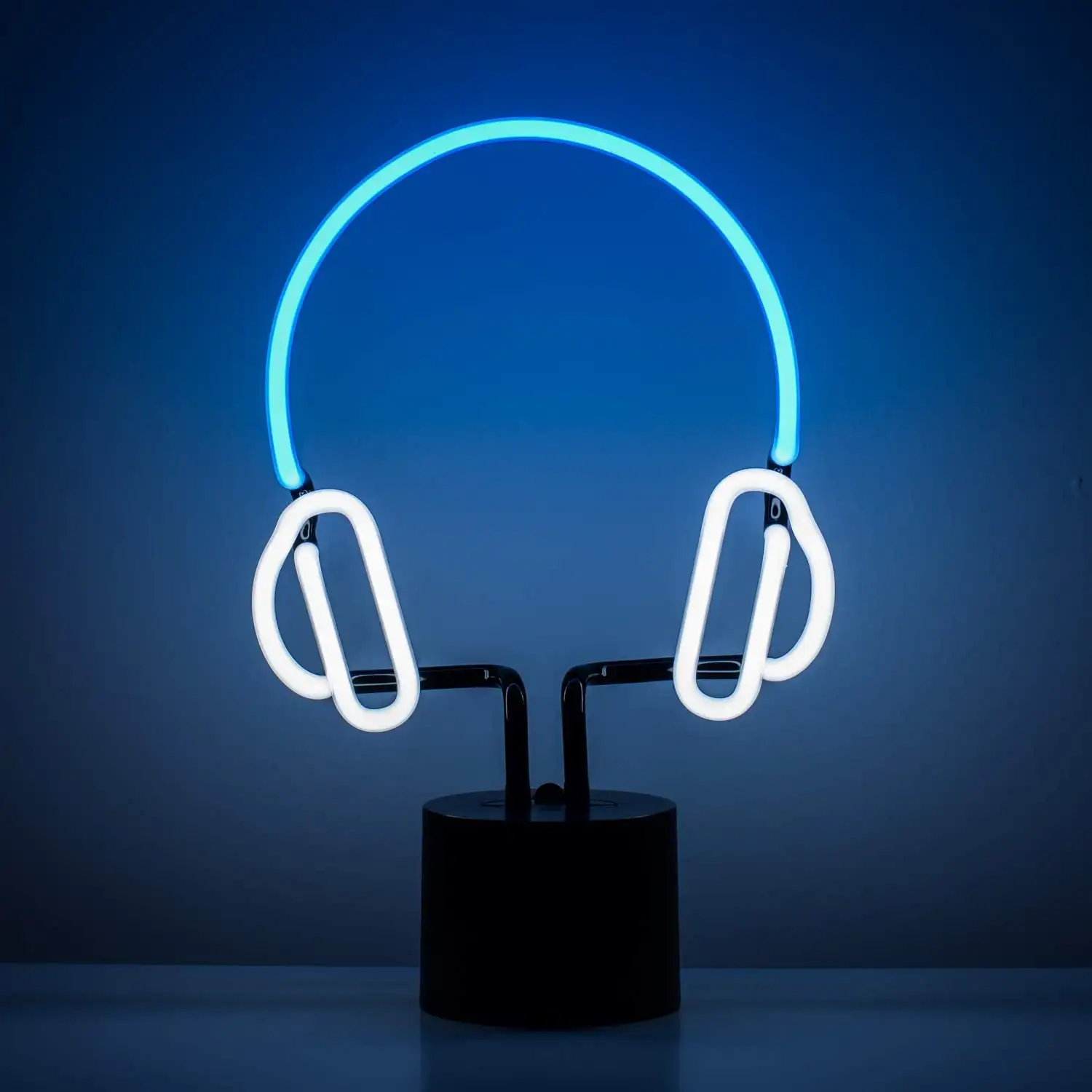 

Free Shipping Headphones Neon Desk Light Real Neon Blue and White Large 13x9 inches Home