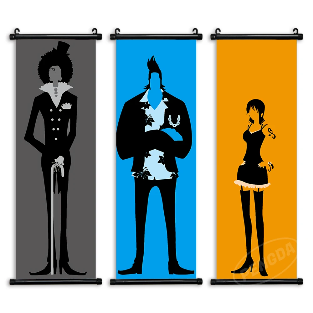 

Brook Poster Anime One Piece Nami Scroll Paintings Wall Art Franky Canvas Hanging Picture Home Decor Living Room Modular Prints