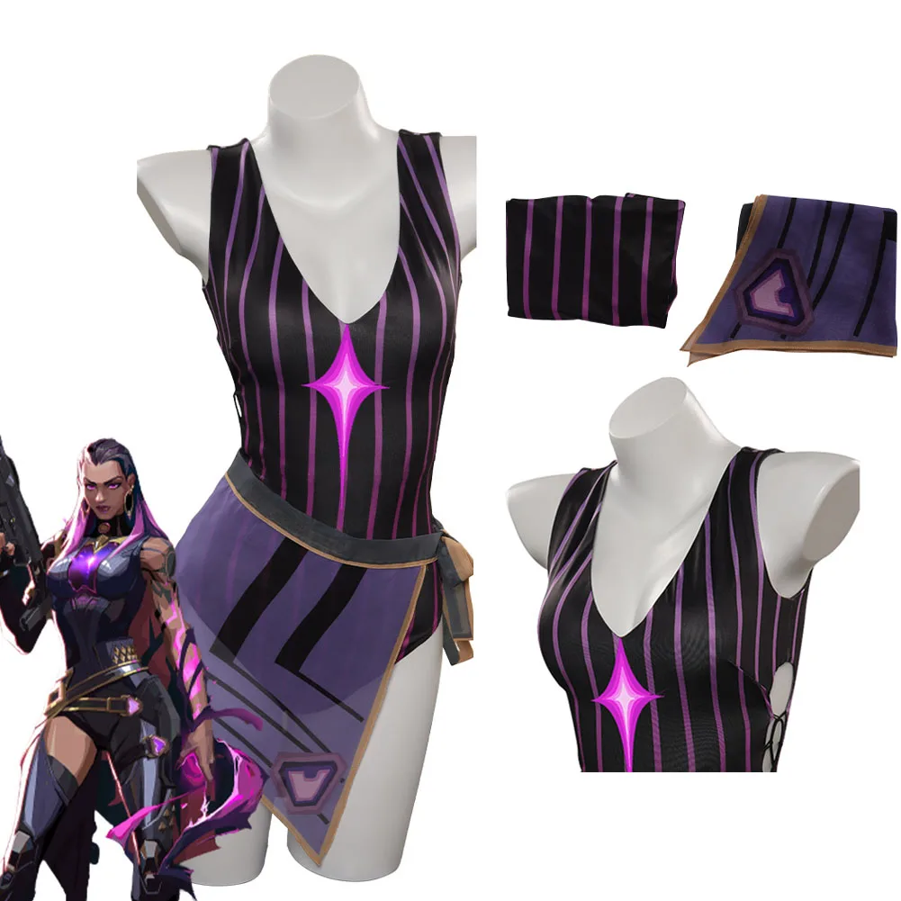 

Valorant Reyna Cosplay Costume Jumpsuit Swimsuit Female Sexy One Piece Swimwear Women Halloween Carnival Party Outfits