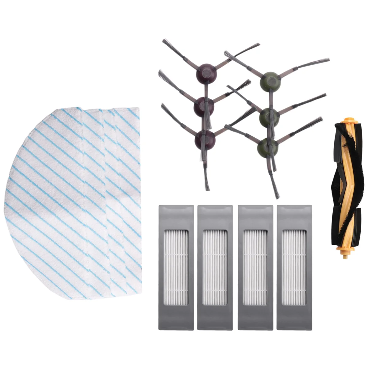 15 Аксессуаров Для Ecovacs Deebot Ozmo T9 1 основная щетка 6 боковых щеток 4 фильтра салфетки