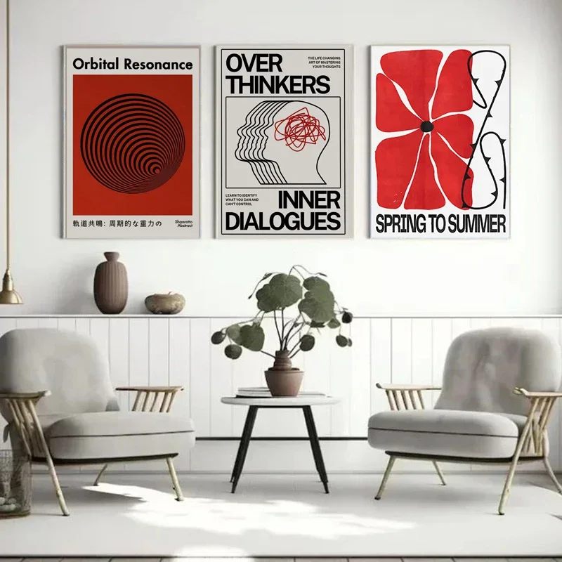 Modern Abstract Open Your Mind Blue Waves Wall Art Posters Vintage Japanese Print Canvas Painting for Living Room Home Decor