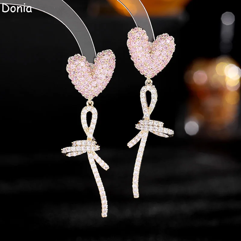

Donia Jewelry European and American fashion love balloon copper micro-inlaid AAA zircon earrings love luxury earrings